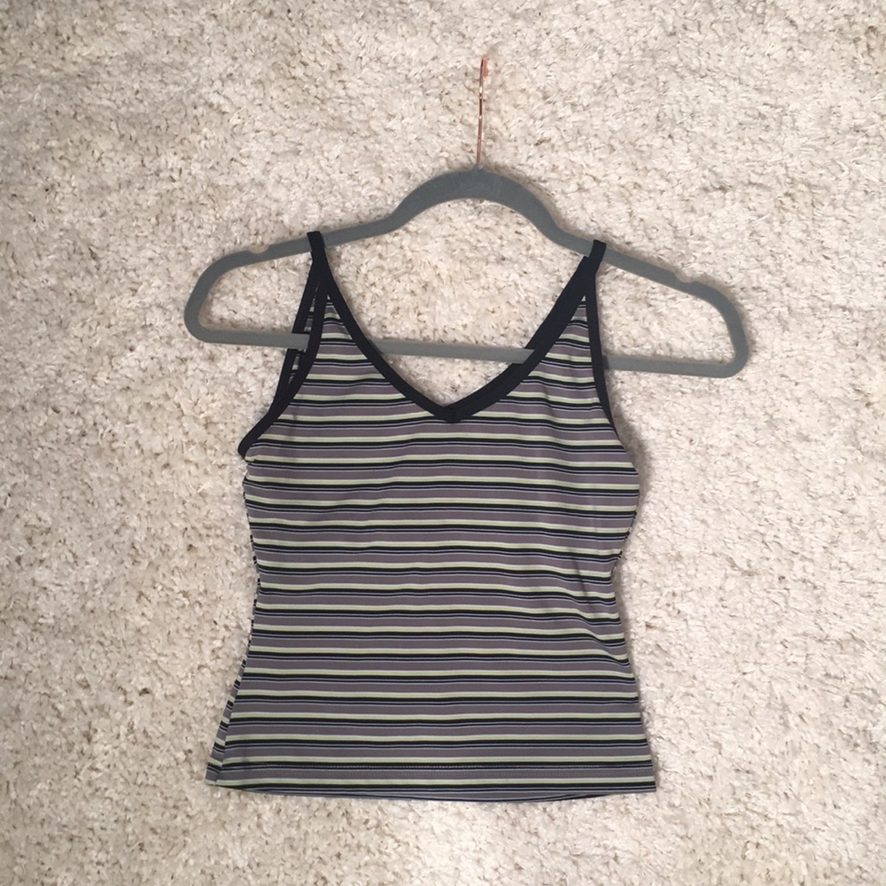 Black, Gray and Green Tank Top